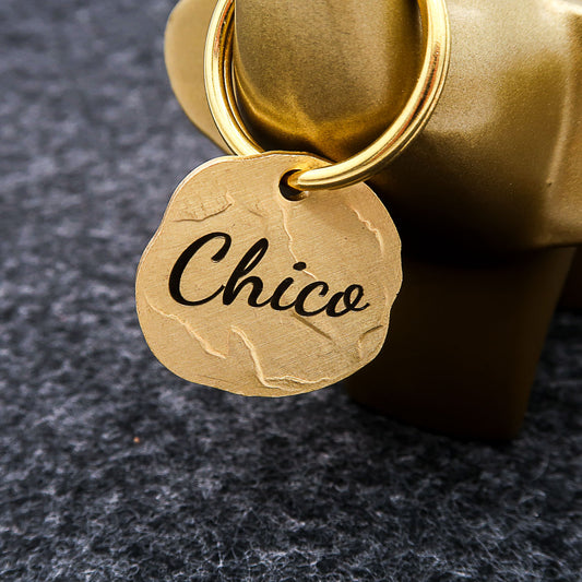 Stravagante medaglietta vintage personalizzata con incisione, materiale ottone, 25 mm