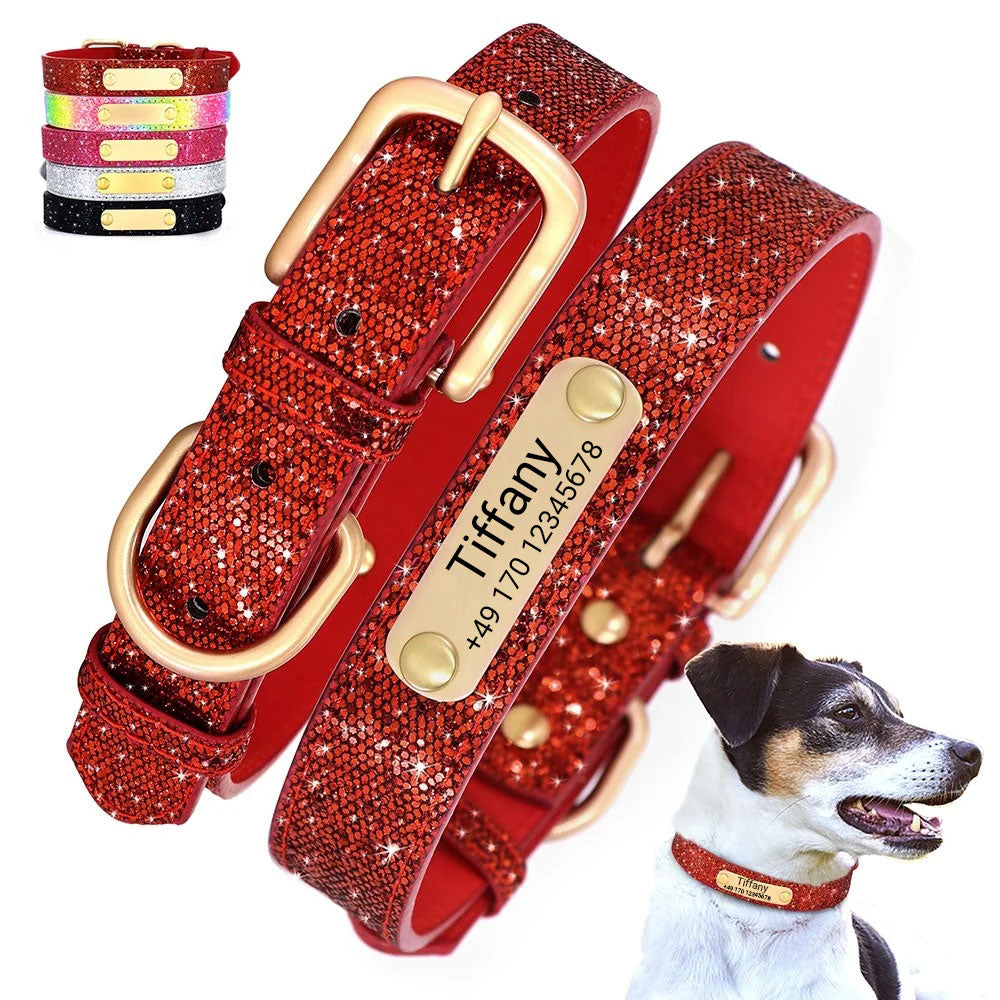 Collare per cani "Tiffany" personalizzato con nome e telefono. Incisione laser inclusa.