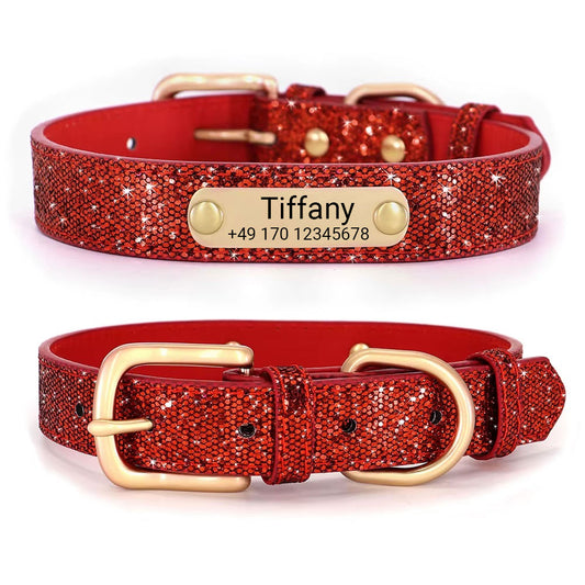 Collare per cani "Tiffany" personalizzato con nome e telefono. Incisione laser inclusa.