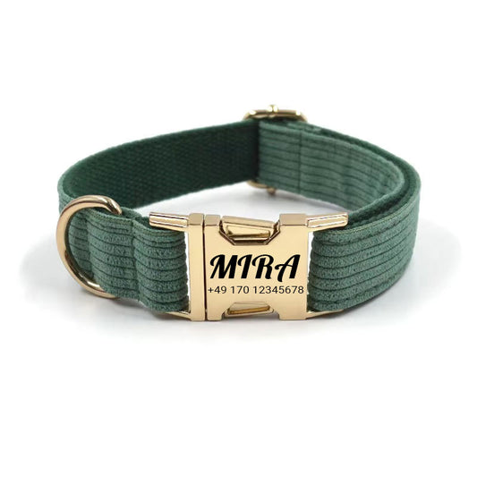 Collare per cani in corda personalizzato "Mira" con incisione | Disponibile in grigio, rosa e verde