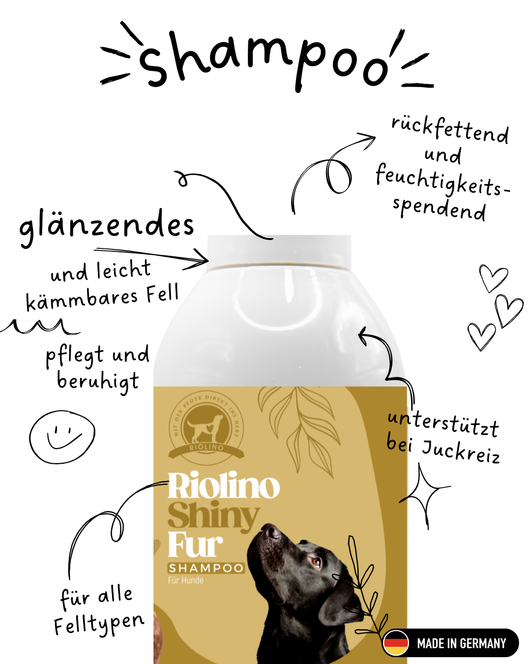 Riolino Shiny Fur Shampoo - Trattamento delicato per un pelo lucido