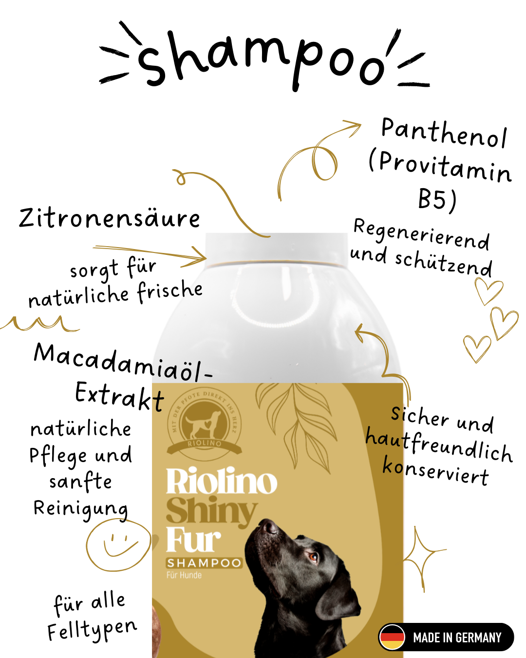 Riolino Shiny Fur Shampoo - Trattamento delicato per un pelo lucido