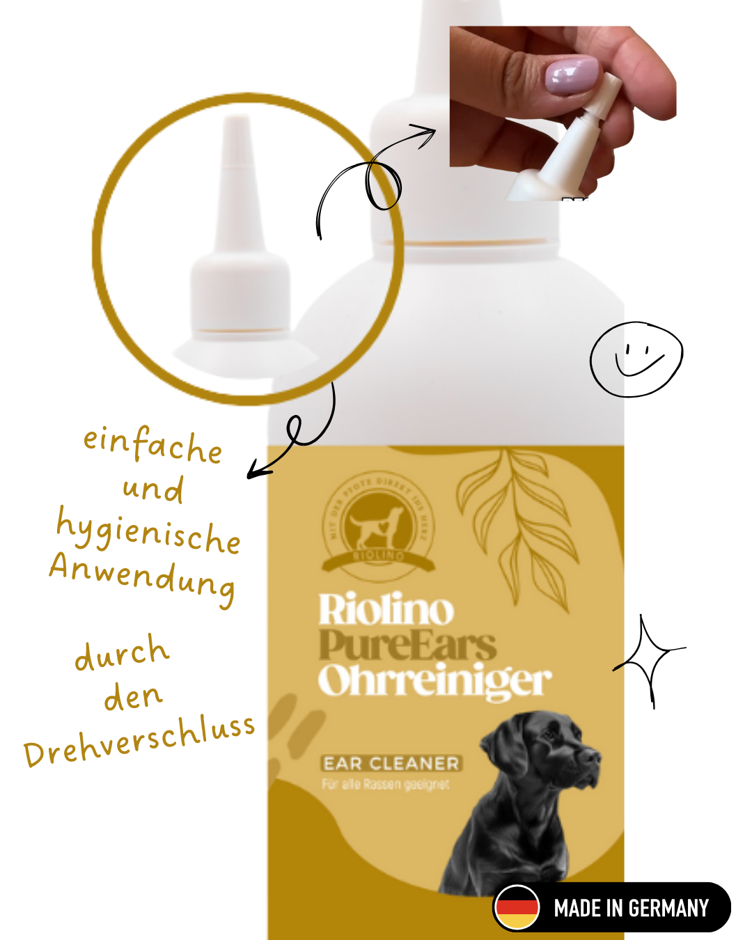 Riolino PureEars - Detergente delicato per orecchie sensibili