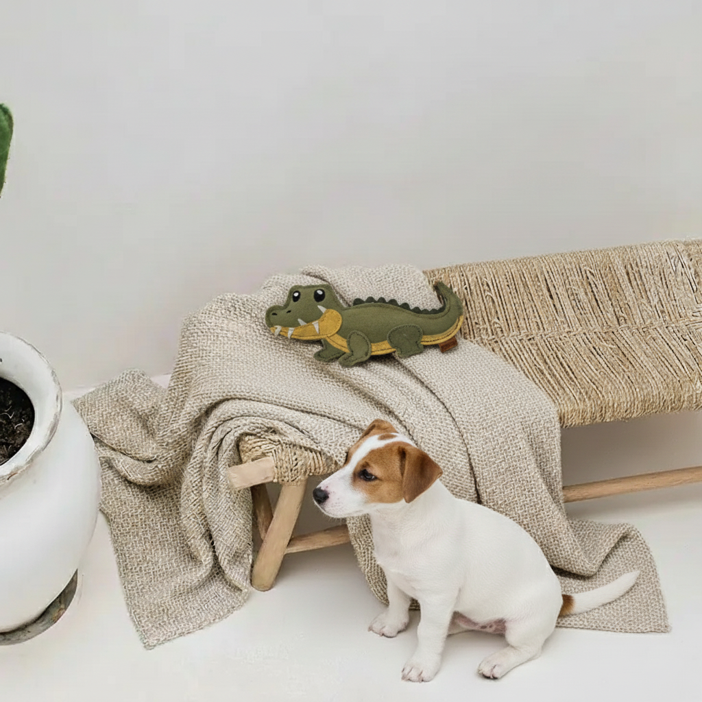 BUDDY. Giocattolo per cani in pelle "Coccodrillo"