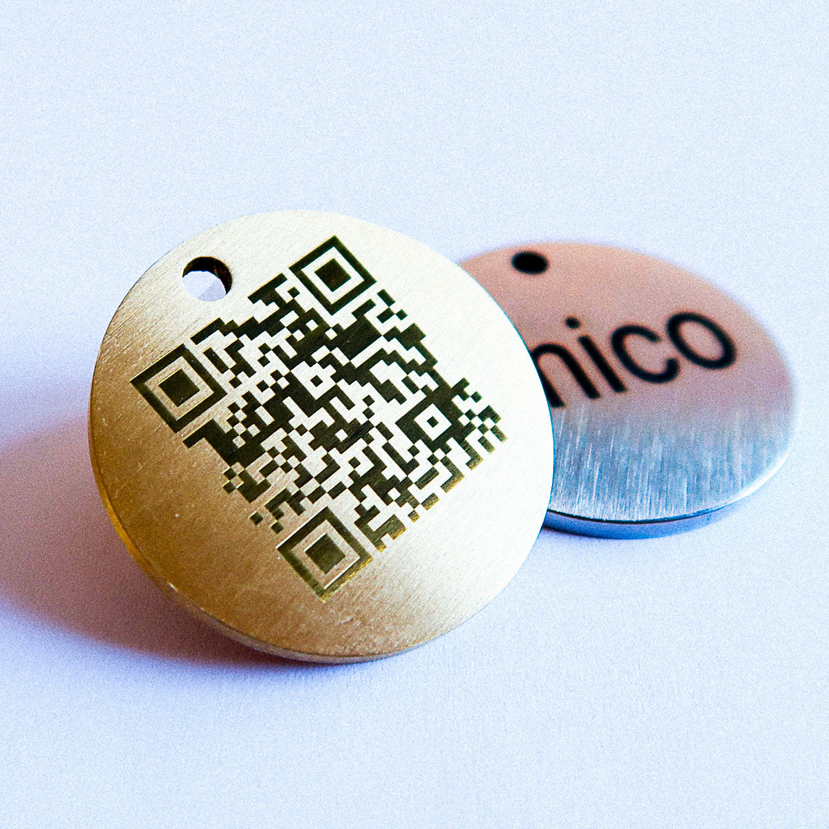 Medaglietta SOS per cani con incisione del codice QR e nome/telefono/Tasso