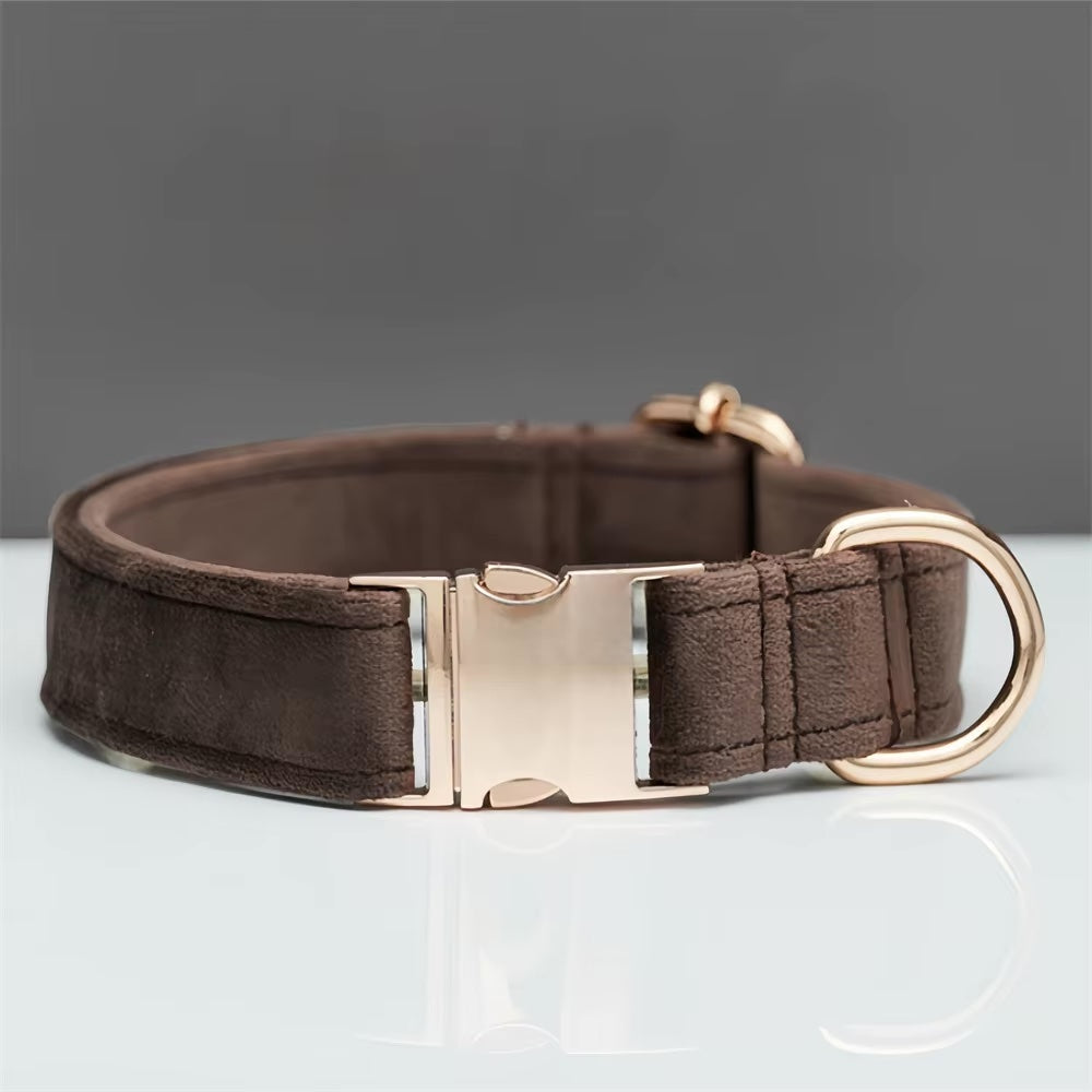 Collare per cani in velluto personalizzato "Emilia" con incisione – Regolabile ed Elegante 