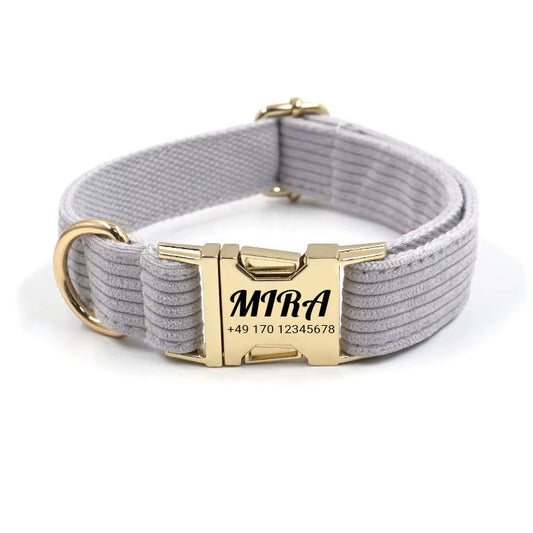 Collare per cani in corda personalizzato "Mira" con incisione | Disponibile in grigio, rosa e verde 