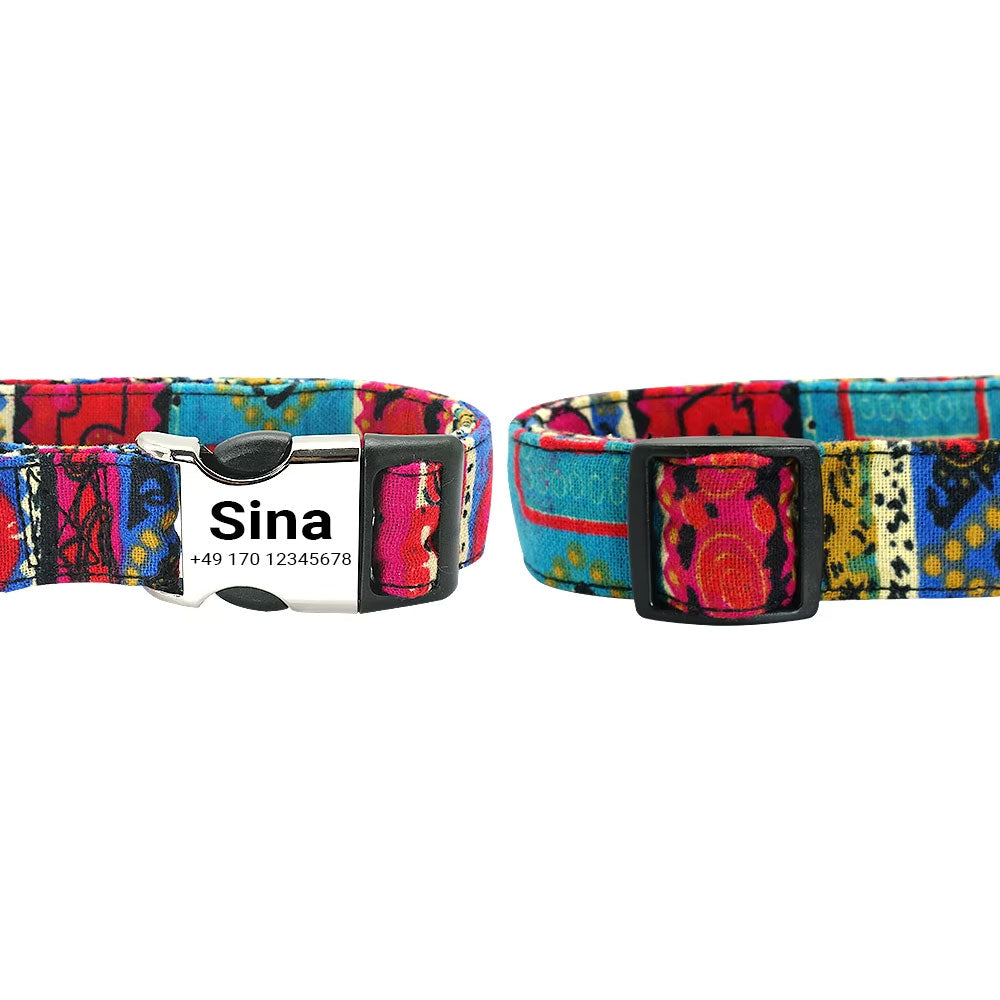 Collare per cani „Sina“ – Personalizzato con nome e numero | Regolabile, colorato e robusto 