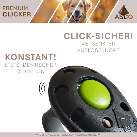 ASCO Finger Clicker - Clicker premium per l'addestramento di cani, gatti e cavalli