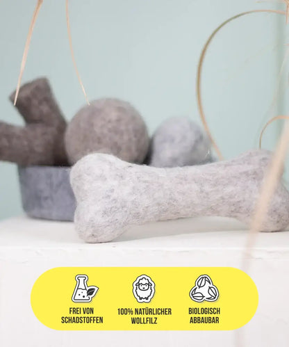 BUDDY. Giocattolo per cani in feltro di lana "Osso" 