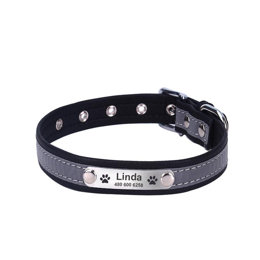 Reflektierendes Personalisiertes Hunde Halsband inkl. GRATIS GRAVUR 36-56cm