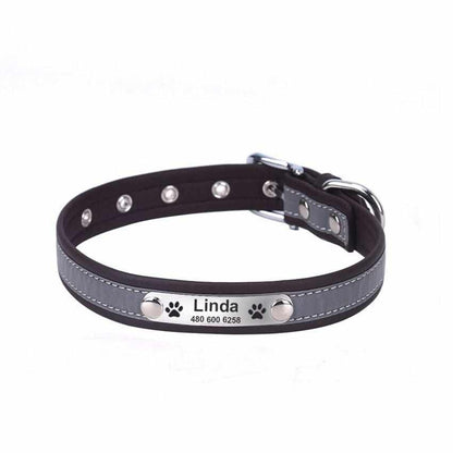 Reflektierendes Personalisiertes Hunde Halsband inkl. GRATIS GRAVUR 36-56cm