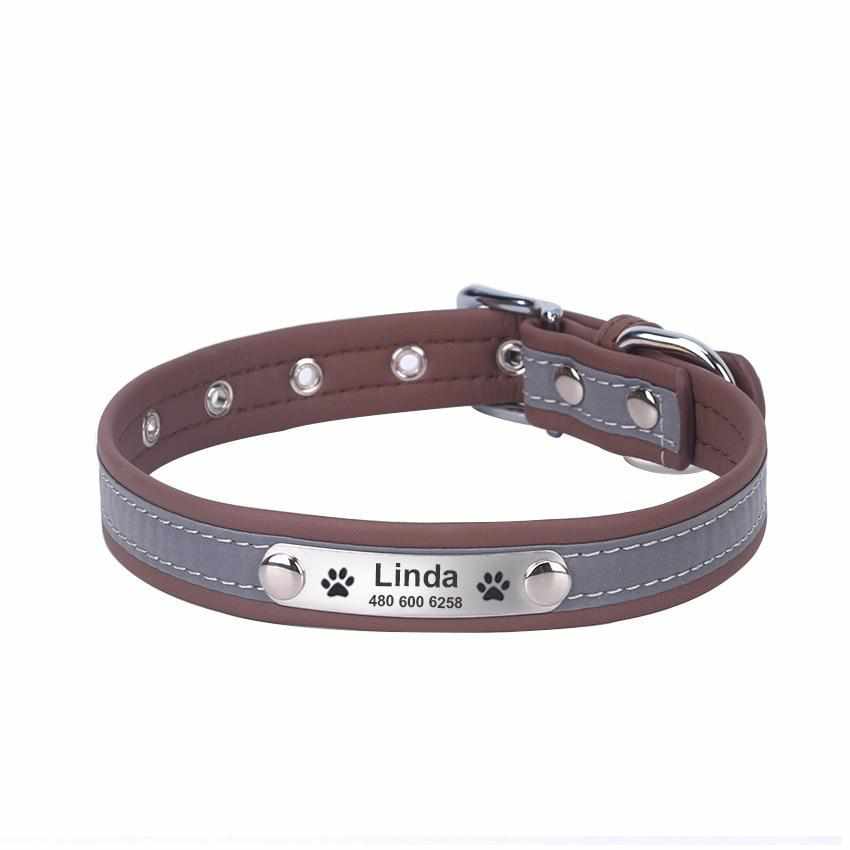 Reflektierendes Personalisiertes Hunde Halsband inkl. GRATIS GRAVUR 36-56cm