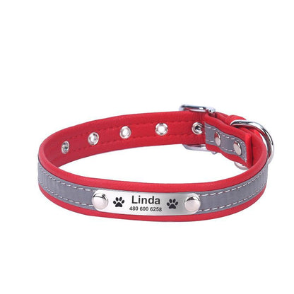 Reflektierendes Personalisiertes Hunde Halsband inkl. GRATIS GRAVUR 36-56cm