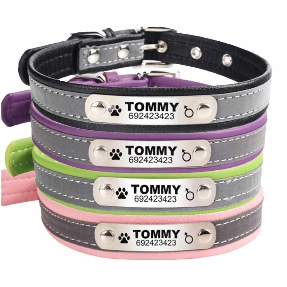 Reflektierendes Personalisiertes Hunde Halsband inkl. GRATIS GRAVUR 36-56cm